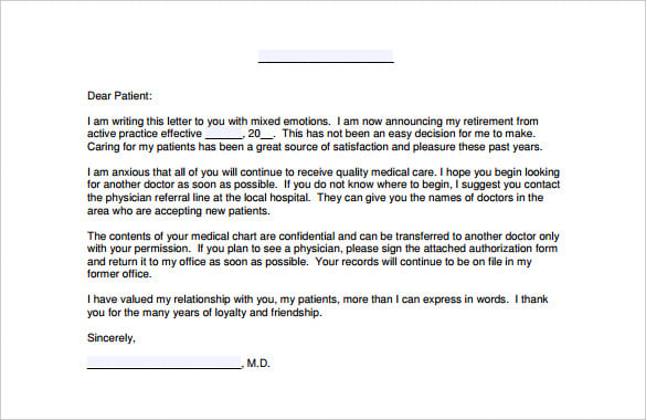 retirement letter to patients free pdf download