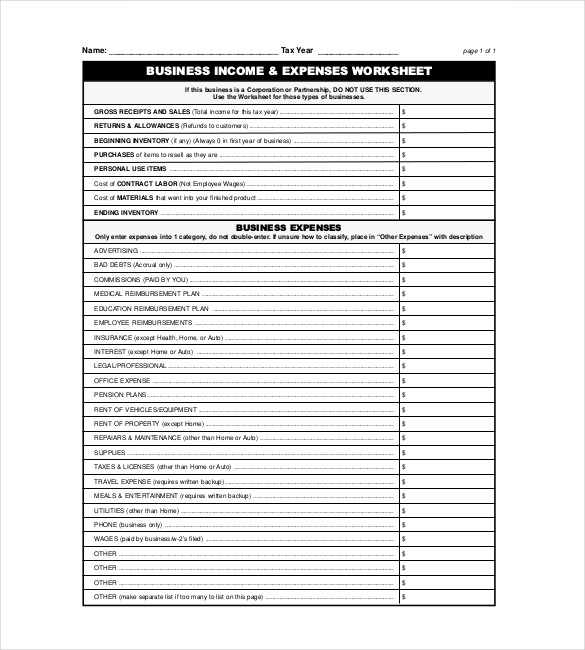 Expense And Income Template from images.template.net