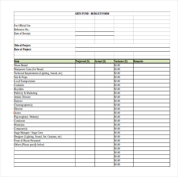 Sample Project Budget Spreadsheet Excel The Document Template