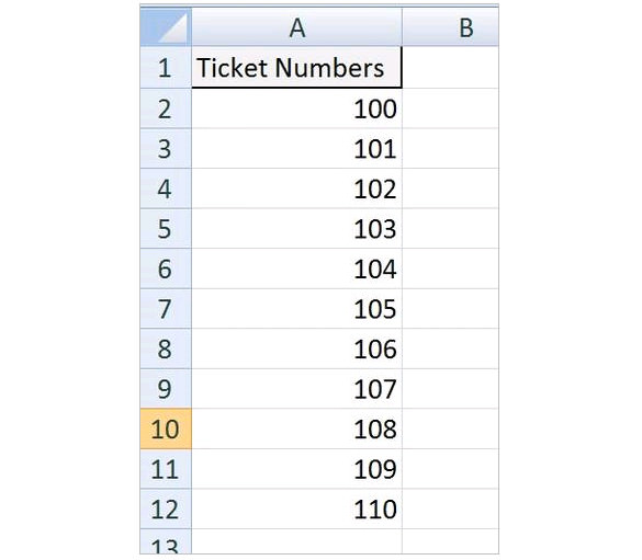 enter ticket numbers