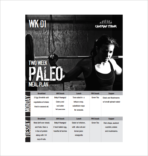two week paleo meal planning pdf template free download