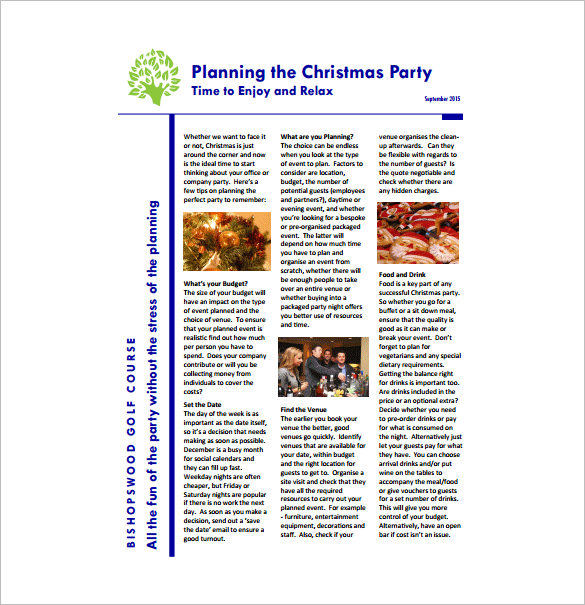 christmas party planning pdf template free download