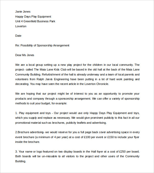 Fundraising Letter Template 7 Free Word Pdf Documents Download