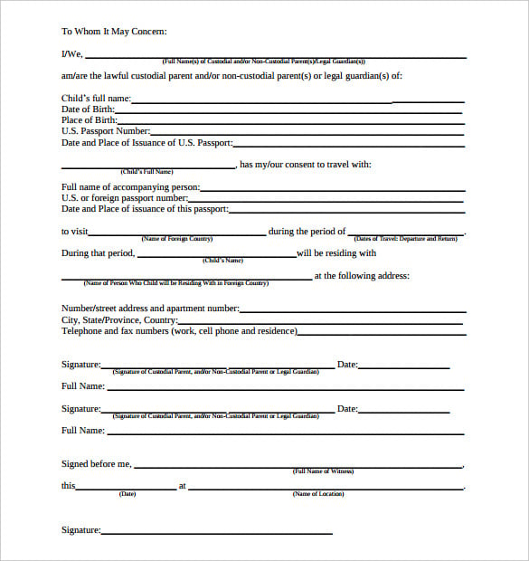 notarized letter for travel pdf format download