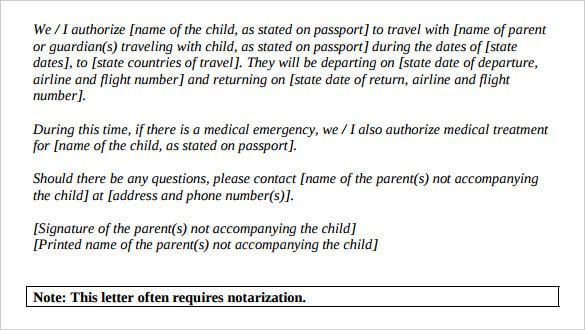 notarized letter for child travel with parents pdf download