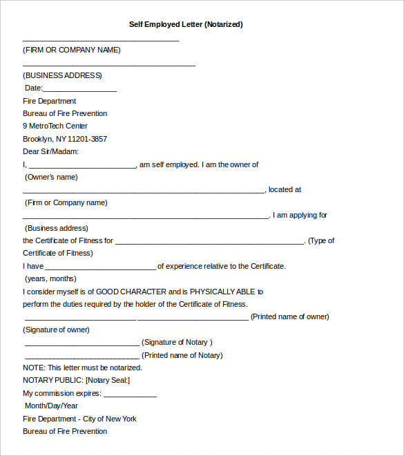 notarized letter of employment editable word document