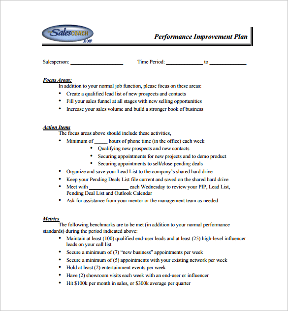 Sales Performance Improvement Plan Template Flyer Template
