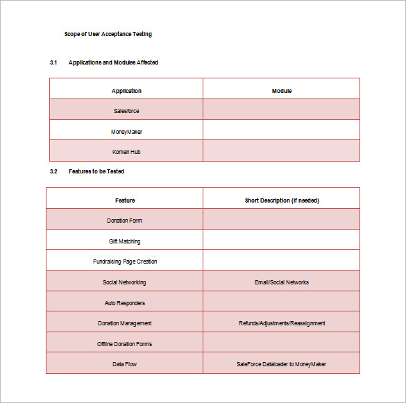 user accetptance test plan free word template download