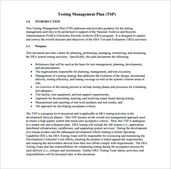 testing management plan pdf free download