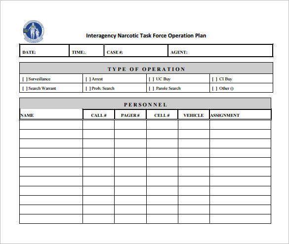 raid operation plan pdf template free download