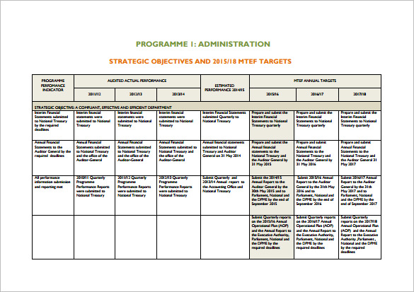 Annual Operational Plan Free PDF Template Download 