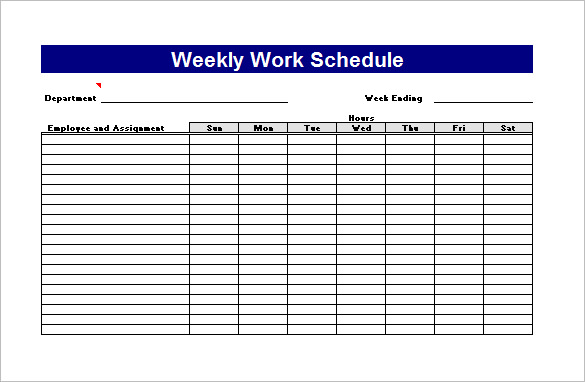 weekly work plan excel template free download