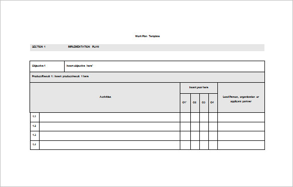 draft work plan ms word free download