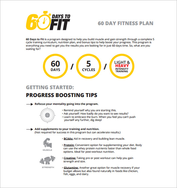 0 day fitness plan template pdf free download