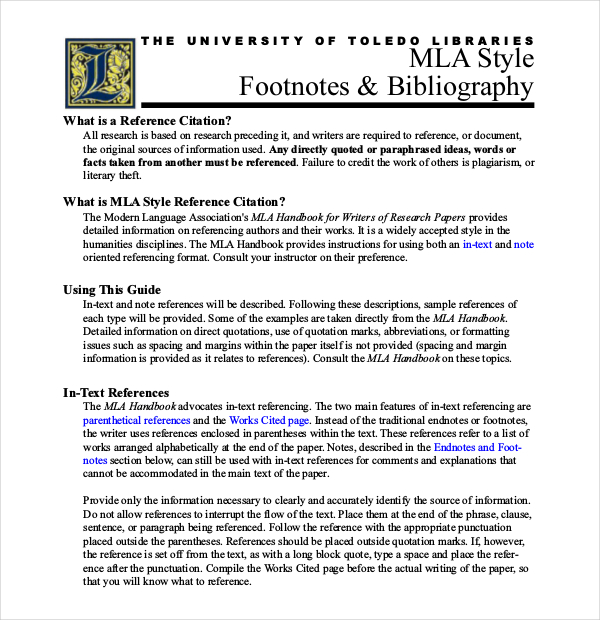 mla endnote format examples