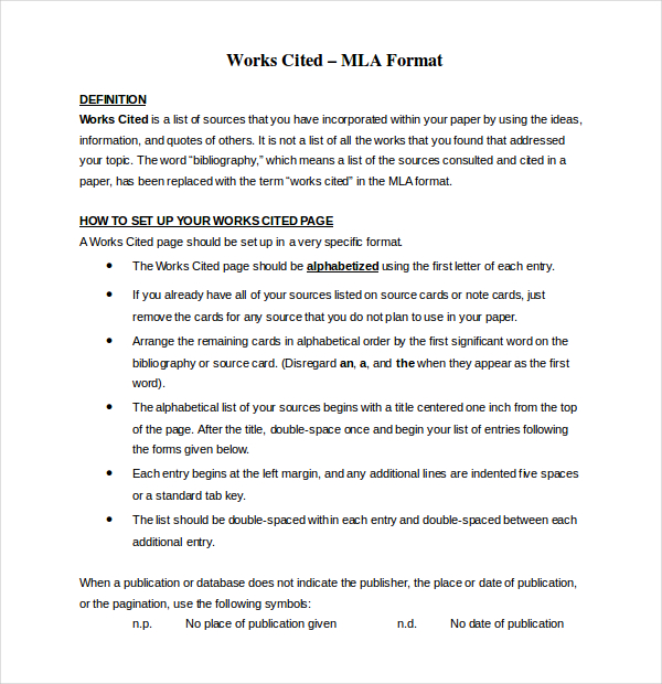 workscited format mla annotated bibliography tempalte download