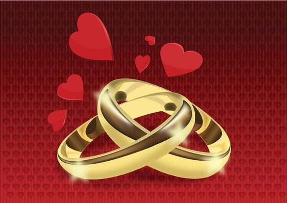 wedding rings vector invitaion backgorund