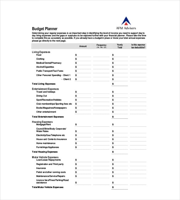free budget template download for mac