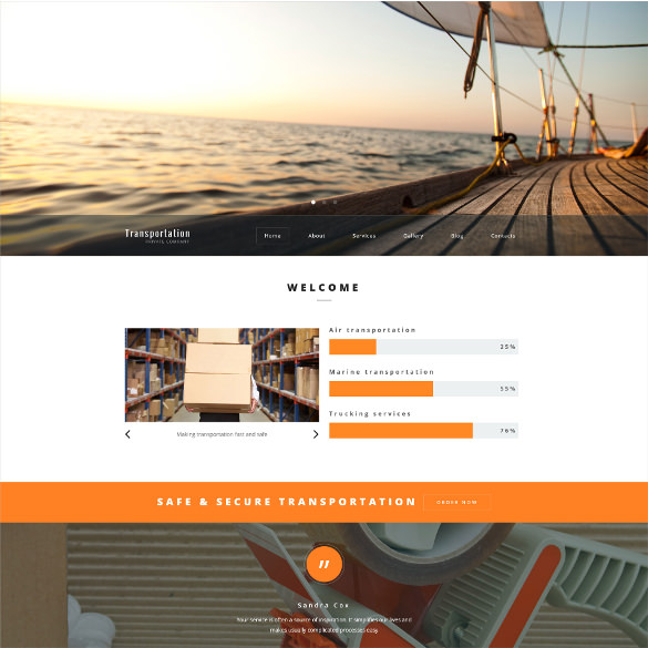 transportation wordpress template