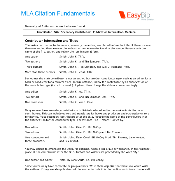 mla citation bibliography basics