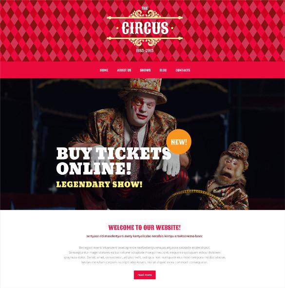circus tent wordpress theme