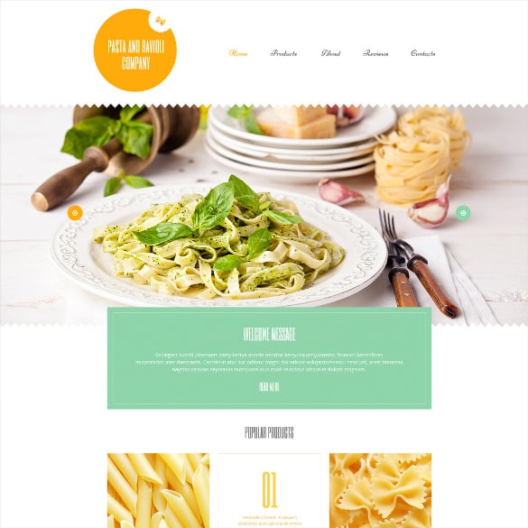 food and beverages wordpress template