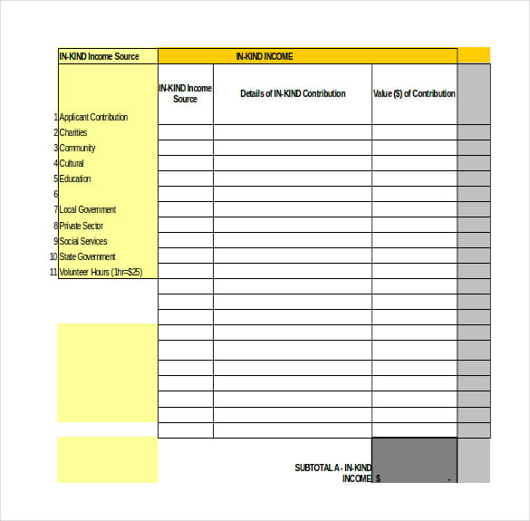 sample excel budget template