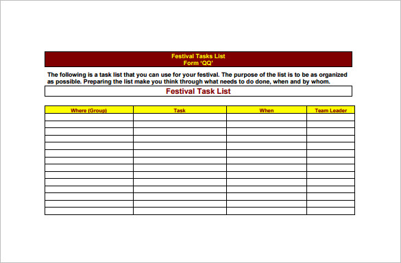 Event Planning Template Excel