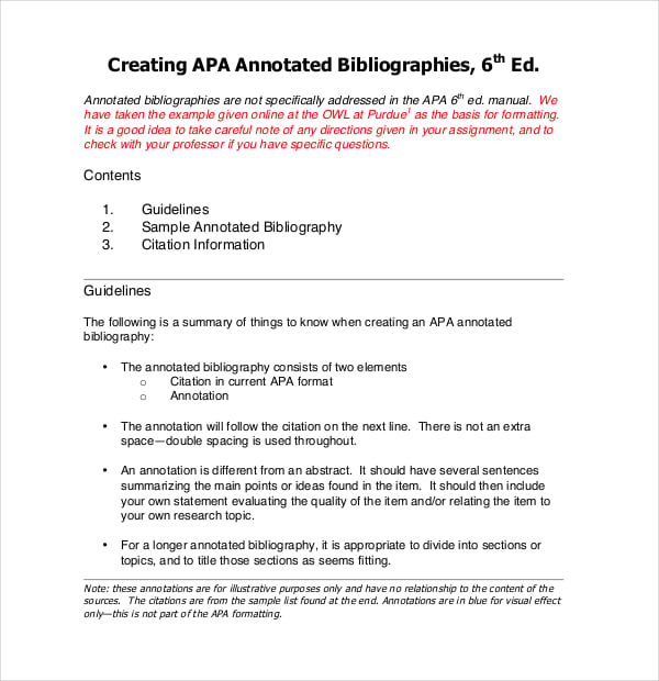 annotated outline template apa
