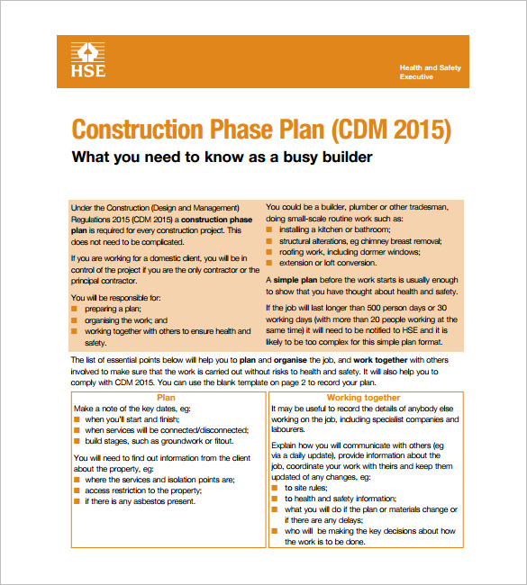 17+ Health and Safety Plan Templates - Free Sample, Example, Format ...