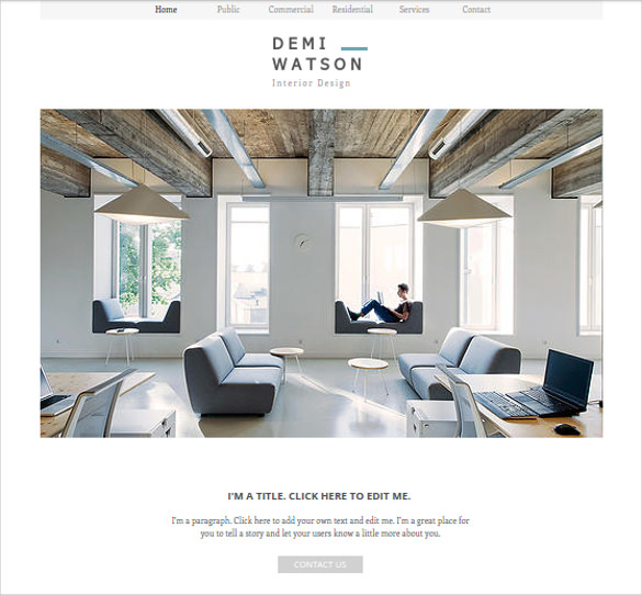free online interior design website template