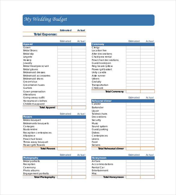 24+ Wedding Budget Templates - Free Sample, Example, Format Download!