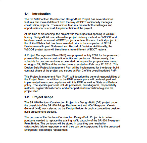 Example Of Project Management Plan