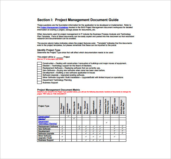 master project management plan pdf template free download