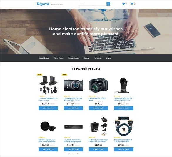 electronic store scrolling opencart website theme