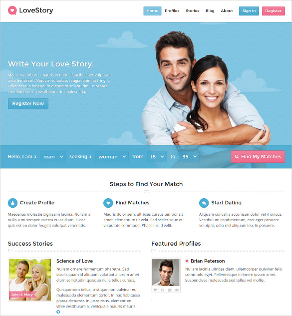 27+ Dating Website Themes & Templates