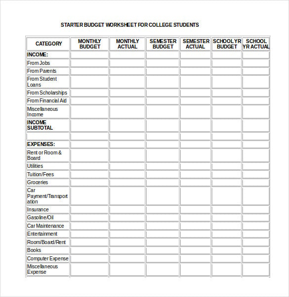 college-student-monthly-budget-template