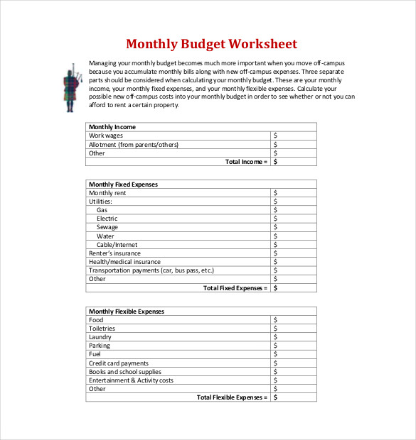 25+ Monthly Budget Templates - Word, PDF, Excel