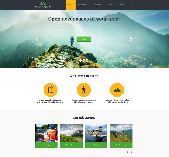 hiking responsive sports website template