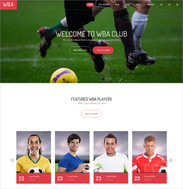 29+ Sports Website Themes & Templates