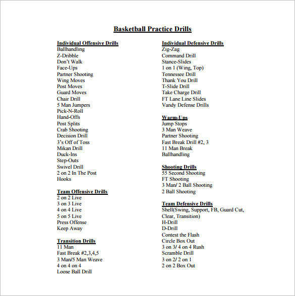 College Baseball Practice Plan Template