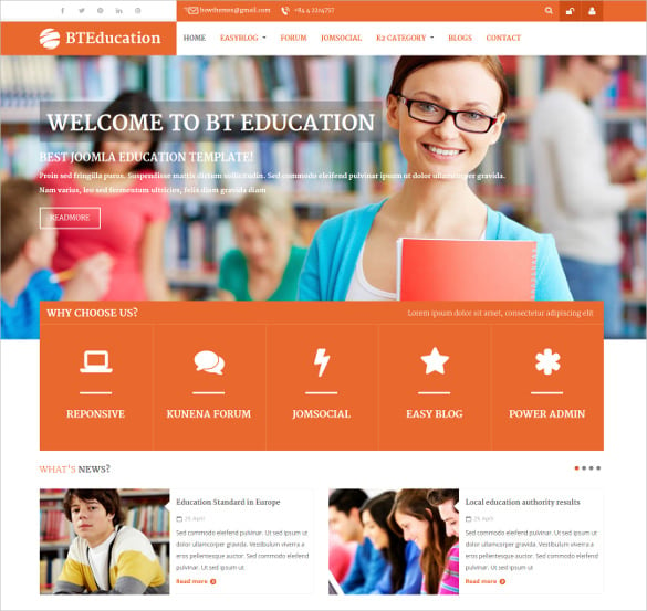 responsive education socila media website template