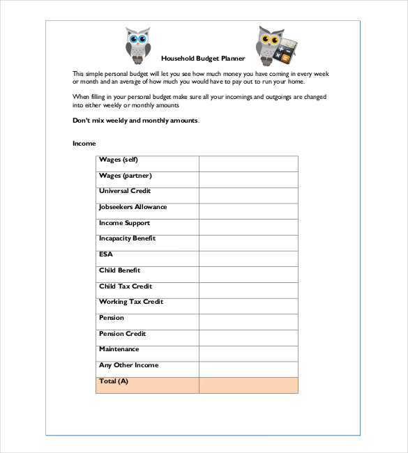 13+ Household Budget Templates - Free Sample, Example, Format Download!