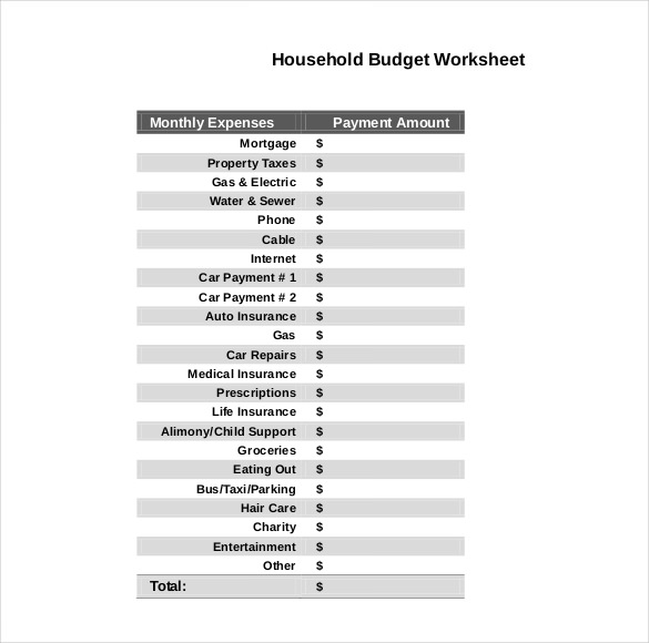 13+ Household Budget Templates - Free Sample, Example, Format Download!