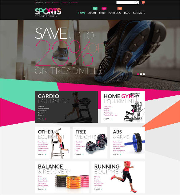 fitness equipment woocommerce website theme