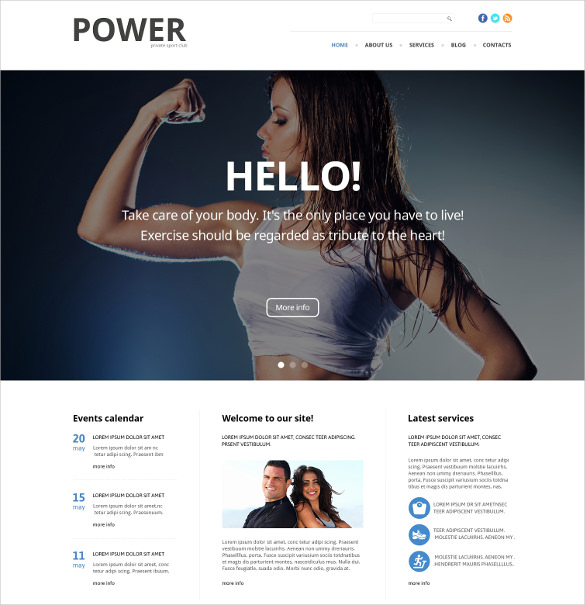 fitness responsive joomla website theme