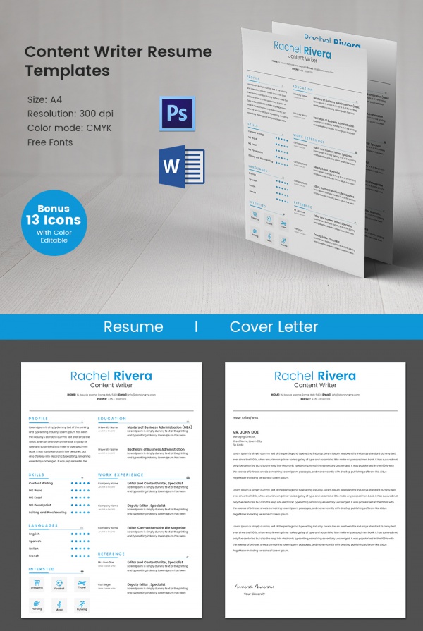 Writer Resume Example 23+ Writer Resume Templates - DOC, PDF