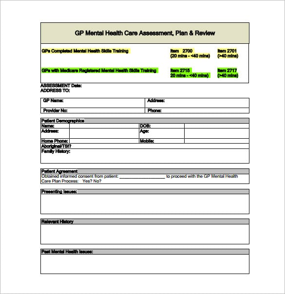 gp mental health treatment plan pdf free download