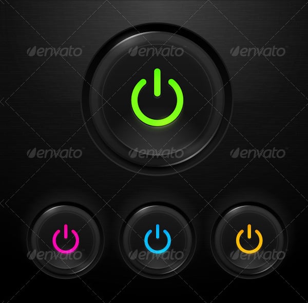 coloured power buttons