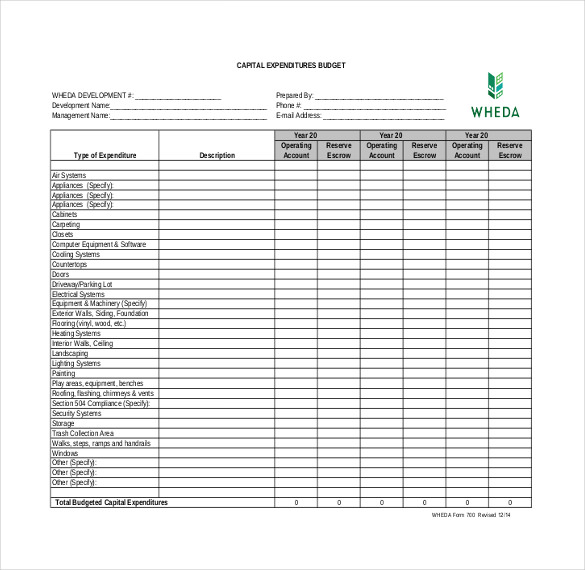 11+ Expenditure Budget Templates Word, PDF, Excel